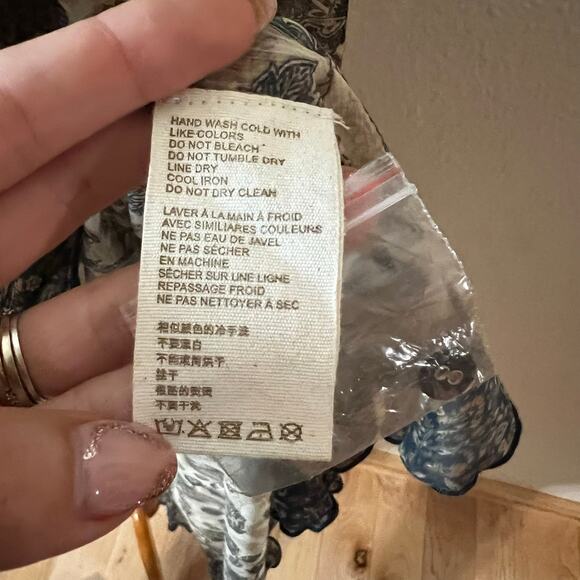 Let Me Be by Anthropologie Sheer Femme Ruffle Boho Maxi Buttondown Shirt SMALL - Picture 8 of 10